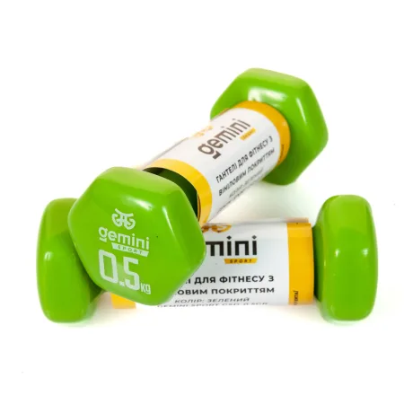 Гантелі Sport для фітнесу з вініловим покриттям 2 шт по 0,5 кг GSD-0.5GR