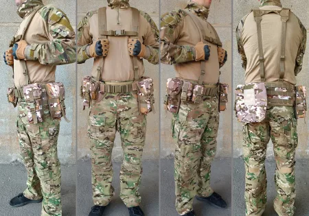 Разгрузочный пояс тактический (РПС) с комплектом подсумков (5 шт) Palianytsia Advanced Multicam Arid степной