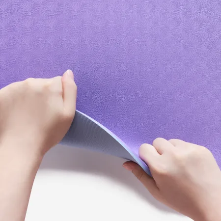 Килимок для фітнесу та йоги Sport TPE+TC 6 мм - фіолетово-сірий