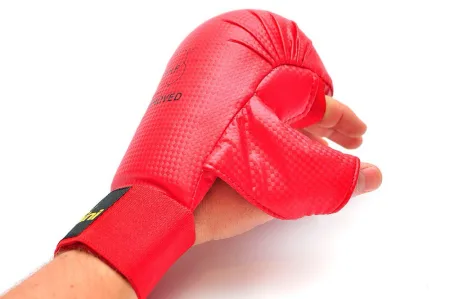 Рукавички накладки для карате Червоний M - Синій
