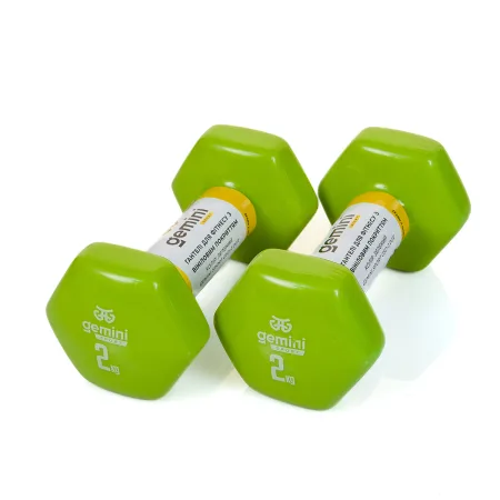 Гантелі Sport для фітнесу з вініловим покриттям 2 шт по 2,0 кг GSD-2.0GREEN