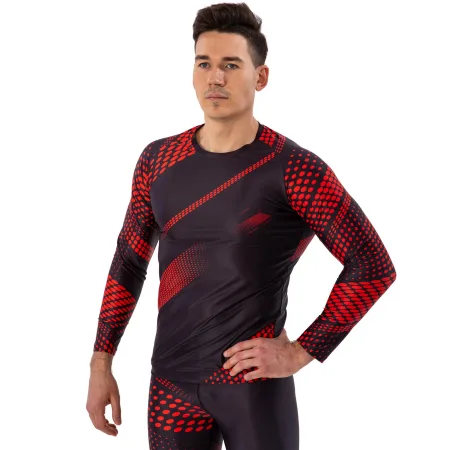 Рашгард лонгслів чоловічий Domino чорний-червоний TC210-13 - S