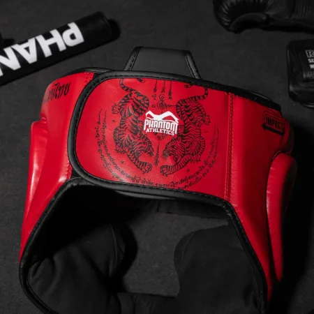 Боксерський шолом Phantom Muay Thai Full Face Red (капа в комплекті) універсальний