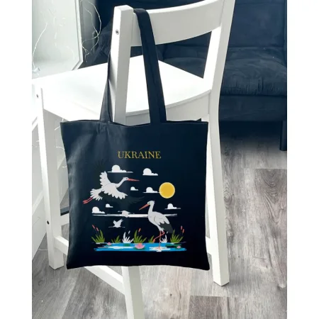 Екошопер BookOpt ВК4065 Ukraine «журавлі» символ щастя чорний