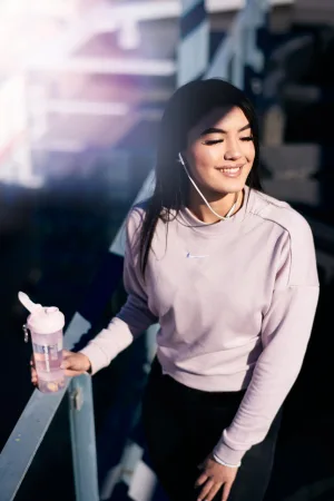 Шейкер спортивний SmartShake Slim - 500 мл Бавовняний Рожевий Світлий Лавандовий