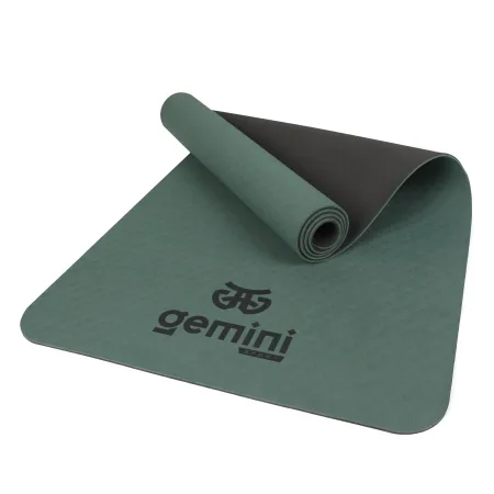 Килимок для фітнесу та йоги Sport TPE+TC 6 мм - Темно-Зелений-Чорний