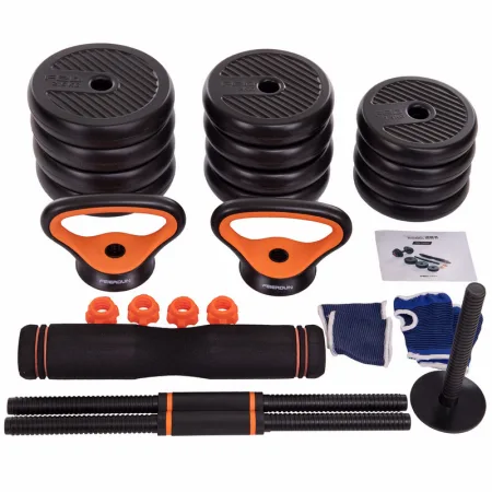 Набір трансформер гантелі гиря штанга упори 6в1 FED 30 кг чорний