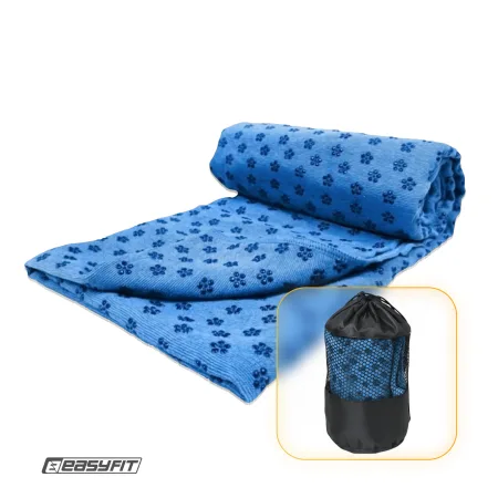 Полотенце для йоги из микрофибры EasyFit Yoga Mat Towel синее