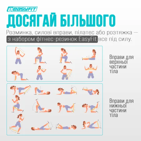 Гумові кільця для фітнесу EasyFit набір 5 шт