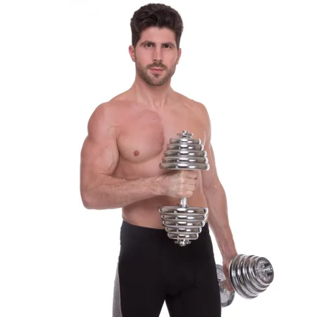 Гантелі розбірні хромовані 2 шт по 20 кг - 2 х 20 кг