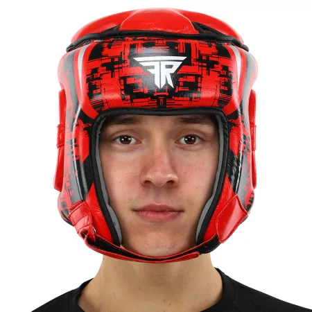 Шолом боксерський відкритий шкіряний FISTRAGE FURIOUS Червоний L