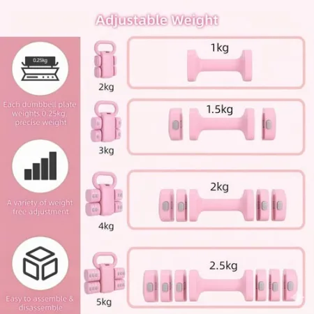 Мультифункціональні гантелі та гиря для фітнесу, набірні 5,5 кг 80382-5_5 жовтий