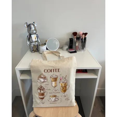 Екошопер BookOpt BK4067 "But first Coffee" бежевий