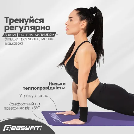 Килимок для фітнесу та йоги EasyFit NBR 10 мм фіолетовий