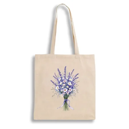 Екошопер BookOpt BK 4105 Лавандовий букет бежевий