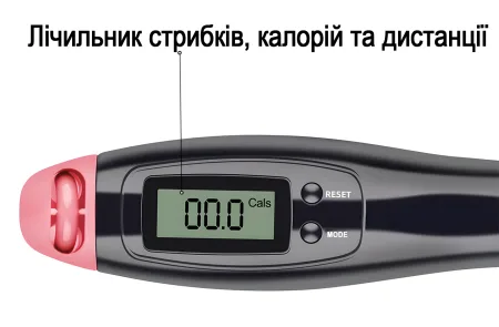 Швидкісна скакалка з лічильником EasyFit чорний-рожевий