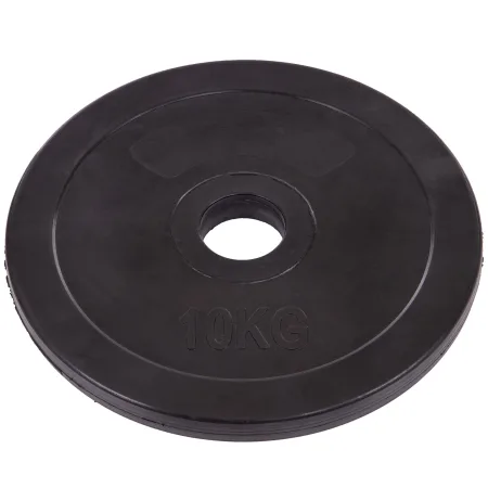 Rubber-coated barbell discs 52 mm 10 kg black