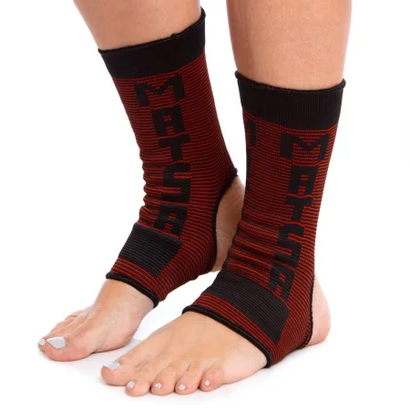 Бандаж на гомілковостоп еластичний MATSA розмір ML 2 шт L - чорний/червоний