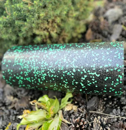 Масажний ролик (роллер) гладкий PowerPlay PP-4348 2 in 1 EPP Foam Roller чорно/зелений 33x14 см