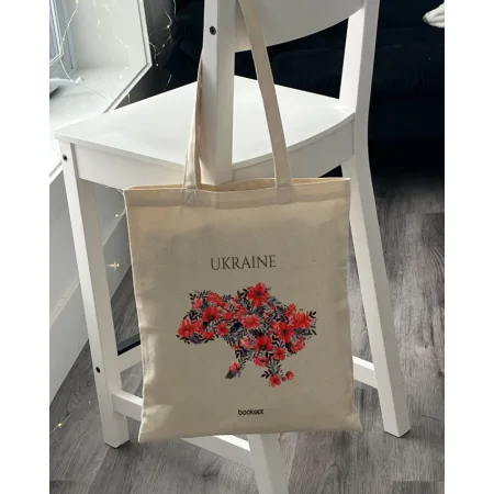 Екошопер BookOpt BK4008 Ukraine маки бежевий