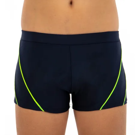 Плавки боксери для хлопчиків для плавання вік 6-10років темно-синій-салатовий 8