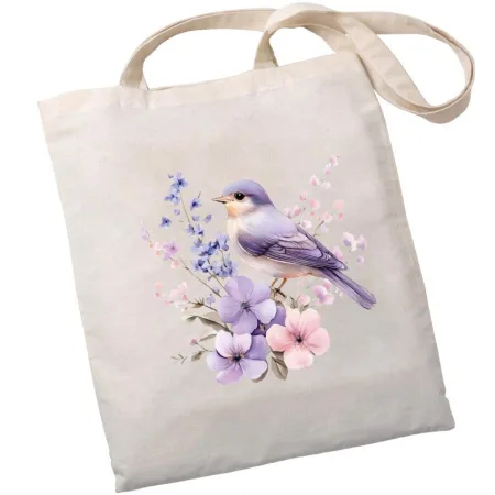Екошопер BookOpt BK 4106 пташка на квітах бежевий