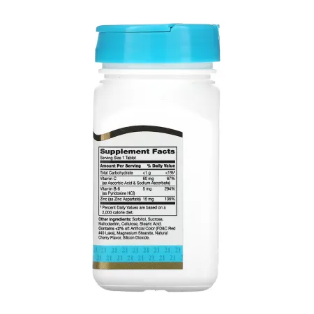 Zinc Plus Vitamins C & B-6 - 90 таблеток Вишня