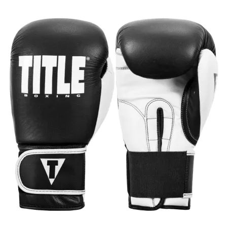 Боксерські рукавиці TITLE Boxing Dynamic Strike Black/White 14 унцій (бинти 4м. в комплекті)