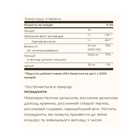 Calcium Citrate with Vitamin D3 - 120 таблеток