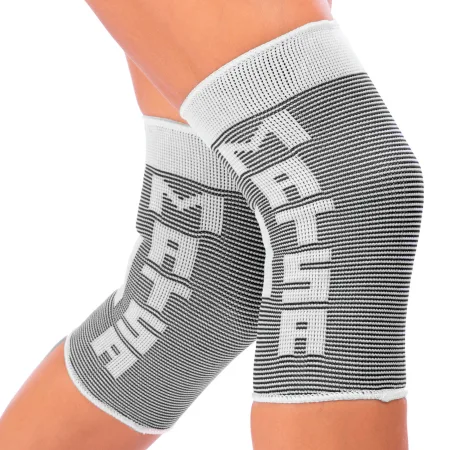 Наколінник еластичний бандаж MATSA 2 шт L - Білий-чорний