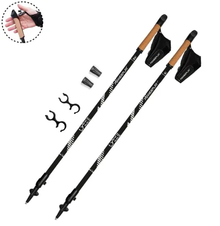 Палки для скандинавской ходьбы PowerPlay 9104 Lykke Black/White 80-135 см (пара)