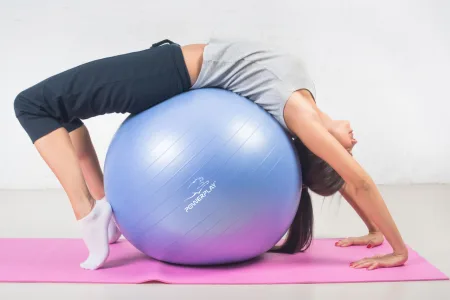 Мяч для фитнеса фитбол PowerPlay 4001 Ø65 cm Gymball синий + насос