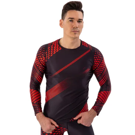 Рашгард лонгслів чоловічий Domino чорний-червоний TC210-13 - S