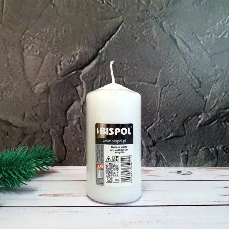 Свічка столова циліндр Bispol sw60/120 090 білий
