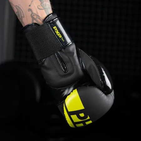 Боксерські рукавиці Phantom APEX Elastic Neon Black/Yellow 16 унцій (бинти 4 м. в подарунок)