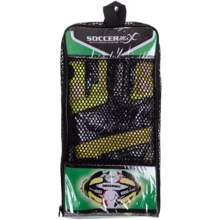 Рукавички професійні воротарські SOCCERMAX 8 - чорний/Жовтий