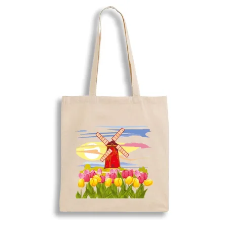 Екошопер BookOpt BK4071 "подорож нідерландами". країна вітряків і тюльпанів" бежевий
