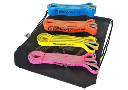 Набір двошарових резинок для підтягування EasyFit Premium 7-63 кг (4 шт)