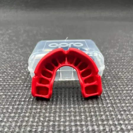Капа Opro Silver дитяча вік до 10 чорний/червоний art.102503001