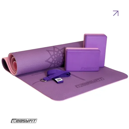 Набор для йоги и фитнеса EasyFit Polarity Set: коврик два блока и ремень (padma)