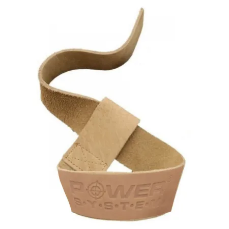 Лямки для тяги шкіряні Power System PS-3320 Leather Straps бежеві