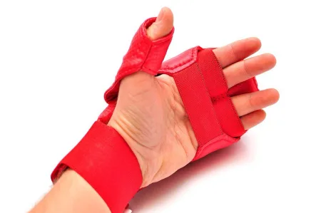 Рукавички накладки для карате Червоний M - Синій