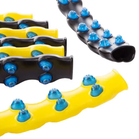 Обруч масажний хула хуп Hula Hoop(6018) жовтий - синій 8 секцій