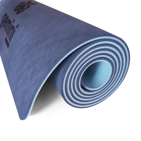 Килимок для фітнесу та йоги Sport TPE+TC 6 мм - синьо-блакитний