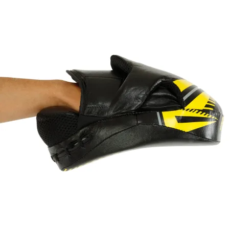 Лапа согнутая для бокса и единоборств FISTRAGE 2 шт чёрный-жёлтый