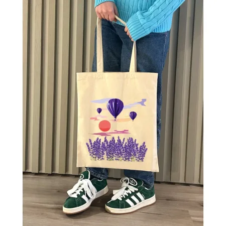 Екошопер BookOpt BK4066 "навколо світу на повітряній кулі" бежевий