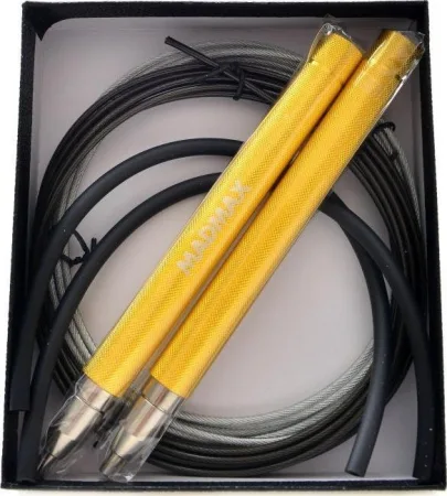 Скакалка скоростная на подшипниках алюминиевая MadMax MFA-286 Speed jump rope Yellow