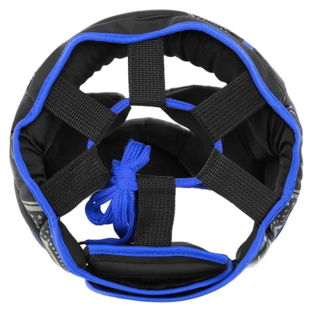 Шолом боксерський з повним захистом PVC TWN чорно-синій M