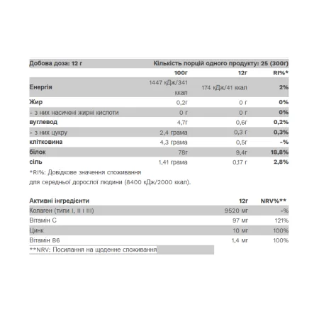 Collagen - 300 г чорниця з шматочками чорниці