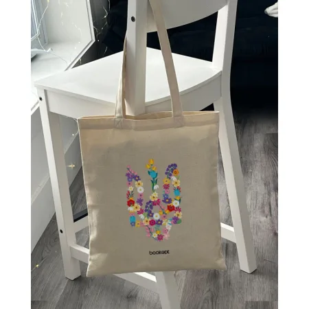 Екошопер BookOpt BK4033 квітковий тризуб бежевий
